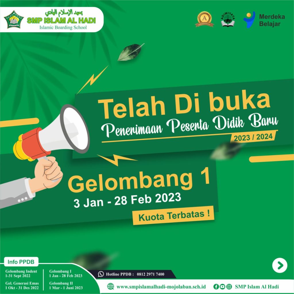 PPDB Gelombang 1 SMP Islam Al Hadi